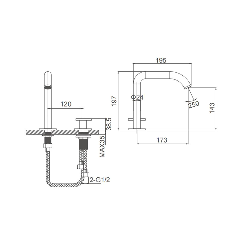 Double lever Basin Mixers