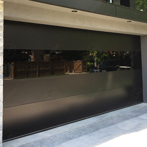 Contemporary Black Steel Electric American Garage Door