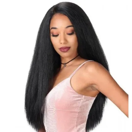 Synthetic long blond bob yaki wigs female long hair wig for black women