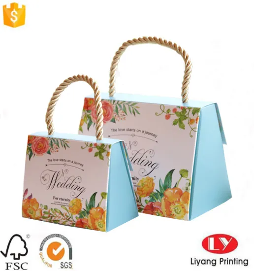 Elegant Paper Gift Box With Gold Handle