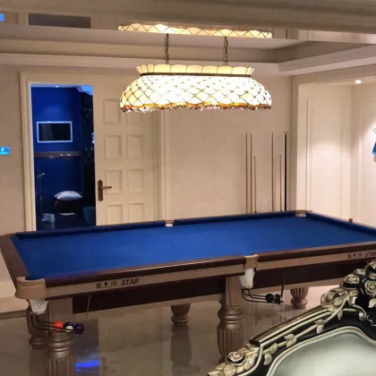 Tiffany-Style Stained Glass Pool Table Pendant Lamp