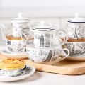 European Ceramic tea infuser mug Glass tea mug with infuser Porcelain stackable teapot and cup set in one porcelain one person