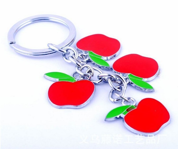 Hot Selling Fashion Metal Silver Fruit Keychain