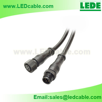 Mini Waterproof Connector Cable with Metal Screw Nut