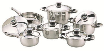 12PCS Stainless Steel Wide Edge Cookware Set