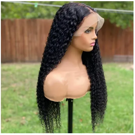 Uniky Swiss Lace Deep Wave Remy Brazilian Human Hair Natural Color Pre Plucked Lace Front Wigs