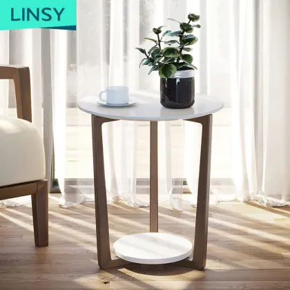 Linsy Small Corner Home Use Side Table Oak Solid Wood Furniture