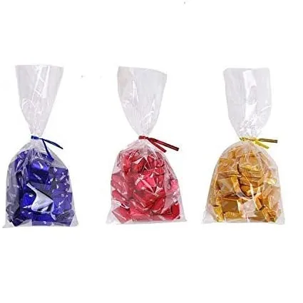 Cellophane Bags: Transparent BOPP Cello Treat Bags with Twist Ties for Bread, Candy, Chocolate & Gifts