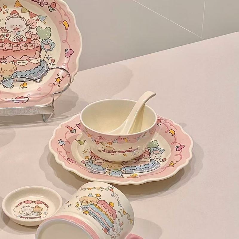 Sweet Ceramic Set with LuLu Pig Design