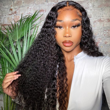 Afro Kinky Curl African Women Human Hair Wigs for Sale,100% Human Hair Natural 5x5 Bohemian Curly HD lace Closure Wig