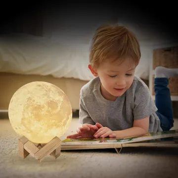 LED 3D Print Moon Lamp Rechargeable Color Change 3D Moon Childrens Lights Night Light