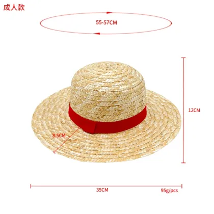 Straw Hat Anime Cosplay Accessories: Parent-Child Hats, Sunscreen Caps for Babies and Adults