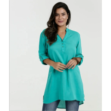 Loose SleeveLong shirt With V-Neck Long sleeve Blouse