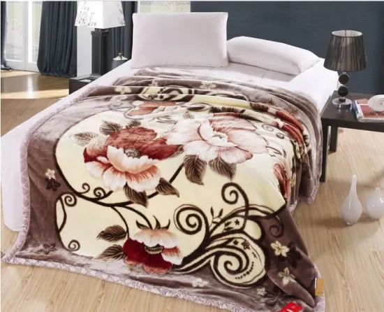 2014 New Design Flower Pattern Mink Blanket