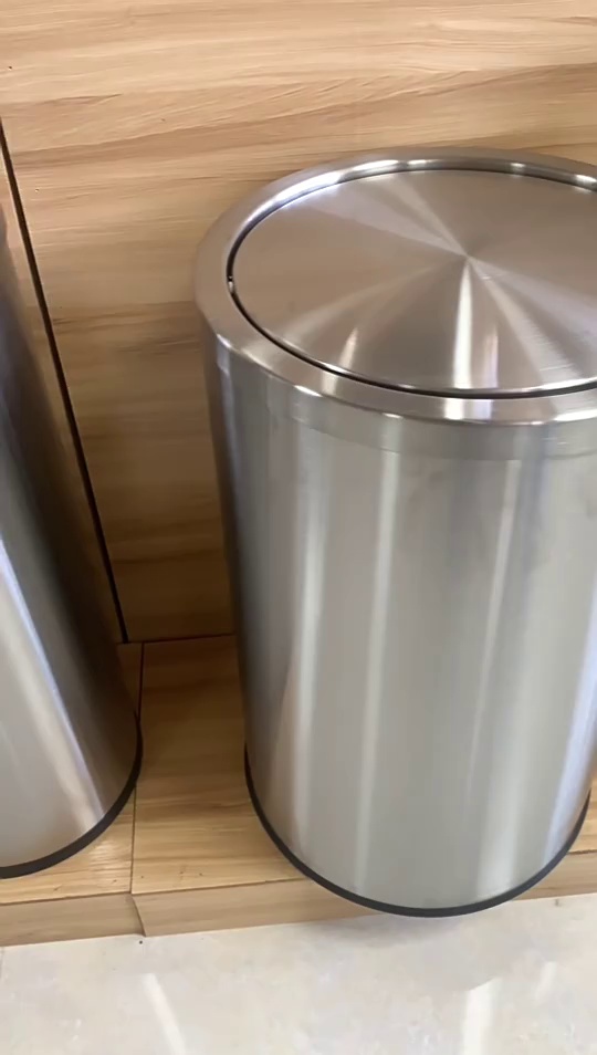 Stainless Steel Commercial Trash Can with Swing Lid