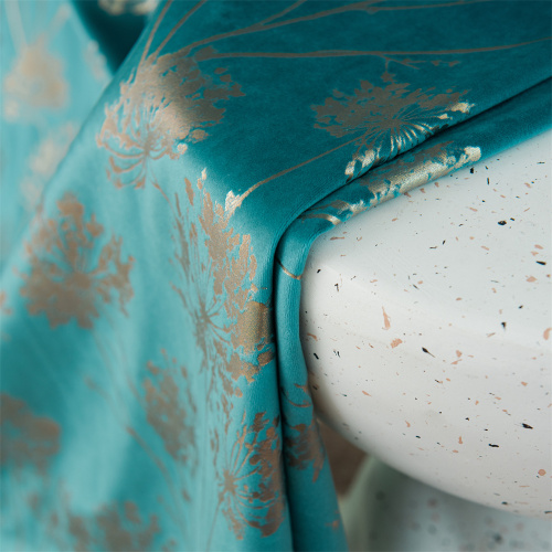 Dandelion Pattern Drapability Bronze Velvet Fabric
