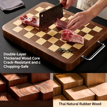 Durable chopping block with spliced texture layers