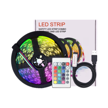 Factory Sale RGB LED Backlight Strip 2m SMD 5050 30LED IP65 5V Mini 24Keys USB Controller Kit