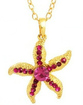 Gold Five-Pointed Star Alloy Pendant (FQ-5001)