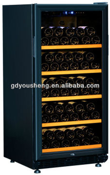 Fan cooling wine glass display cooler USF-72S(240 Liters72 bottles) with single zone