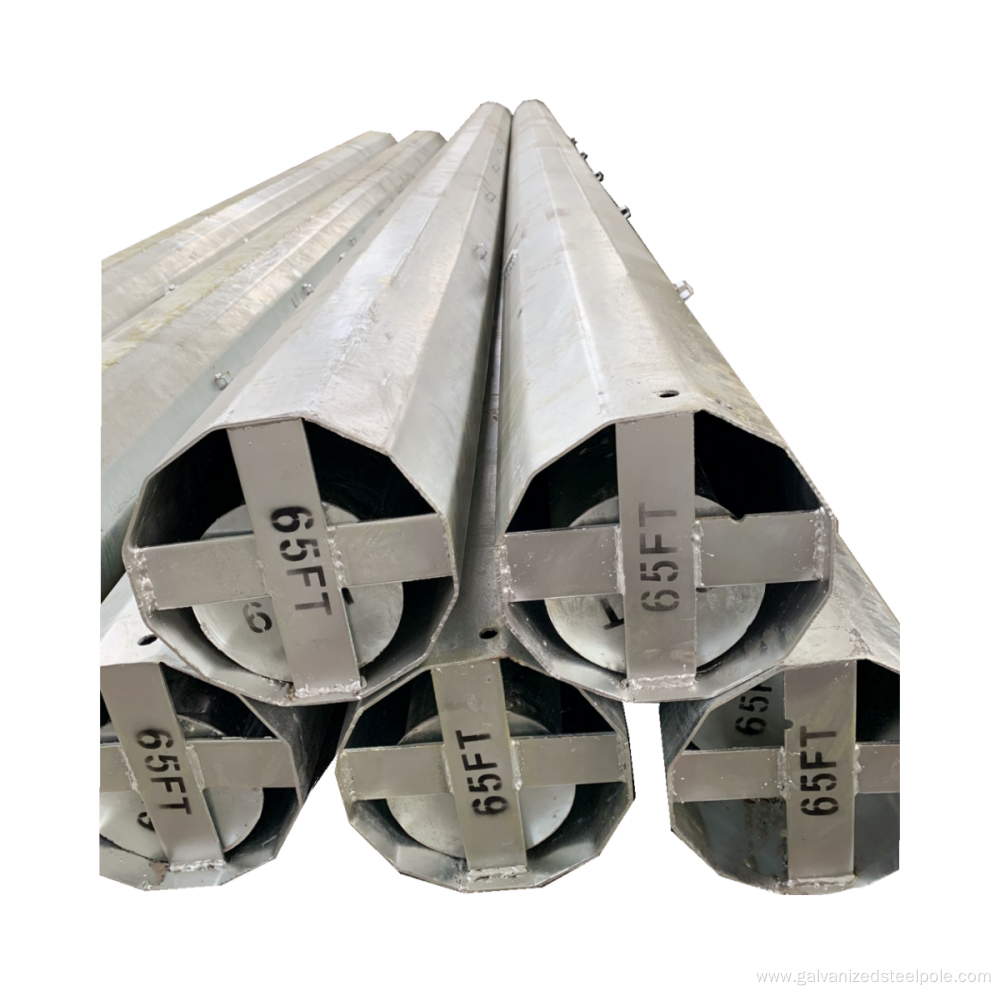 Polygonal steel pole for power transmission