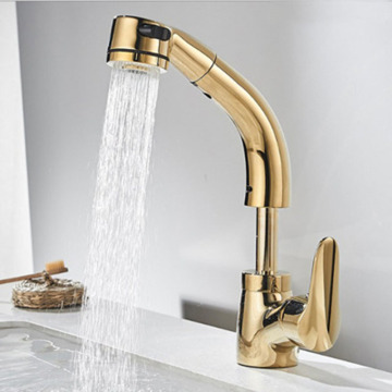 Chrome Brass Pull Down extender pull out Mixer with Spout Kitchen faucet