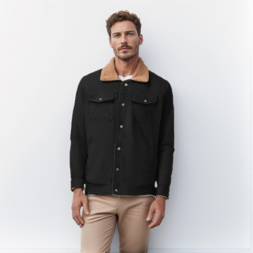 2025 Men's Plush Cotton Workwear Coat - Casual & Fashionable Outdoor Safari Jacket