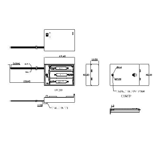 3 PIECES AA Battery Holders BBB-5-3-150-A-S