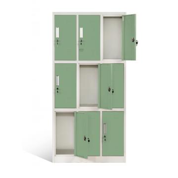 Colorful 9 Door Storage Locker 3 Tier