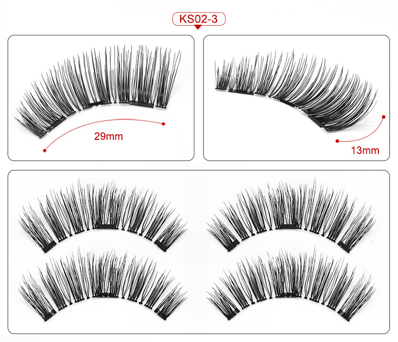 3D best magnetic eyelashes BLACK THREE magnet