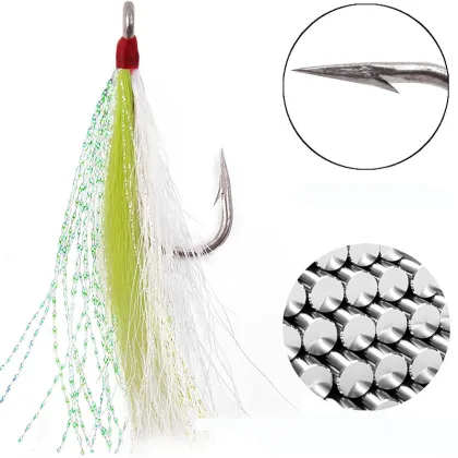 Saltwater Bucktail Hooks for Striped Bass and Flounder Fishing Lures