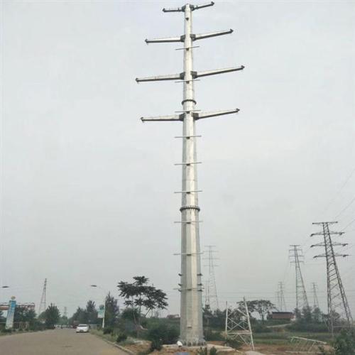 Transmission Pole 7.5M hot dip galvanized transmission steel pole Manufactory