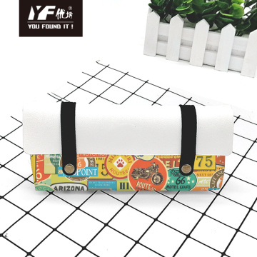 Custom 66 route traffic label style PU leather pencil case & bag handbags multifunctional bag