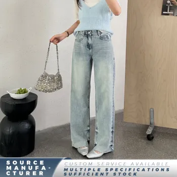 Classic Raw Edge Straight Denim Jeans