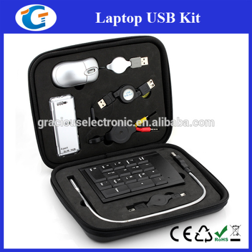 Gracious Computer Set Laptop USB Travel Kit With Mouse USB Hub Keyboard