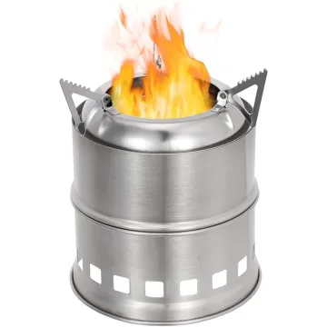 Wood Burning Camp Stove Foldable Stainless Steel Firewood Stove for BBQ Grills Essential Camping Accessories