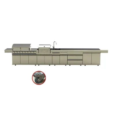 Easy Assemble Stainless Steel BBQ Charcoal Grill Outdoor Kitchen Cabinet