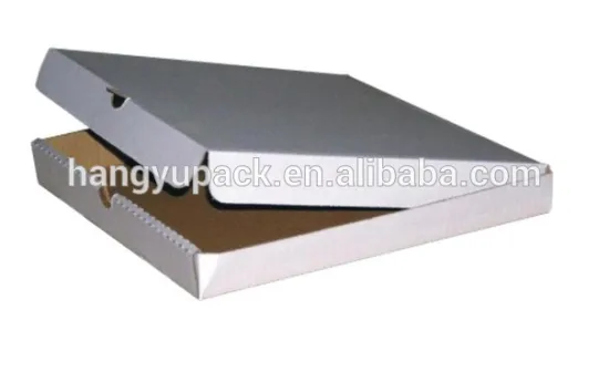 White corrugated box, white outside, brown inside