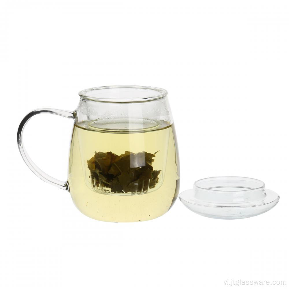 Cốc trà Cốc trà thủy tinh có bộ lọc và cốc có nắp
