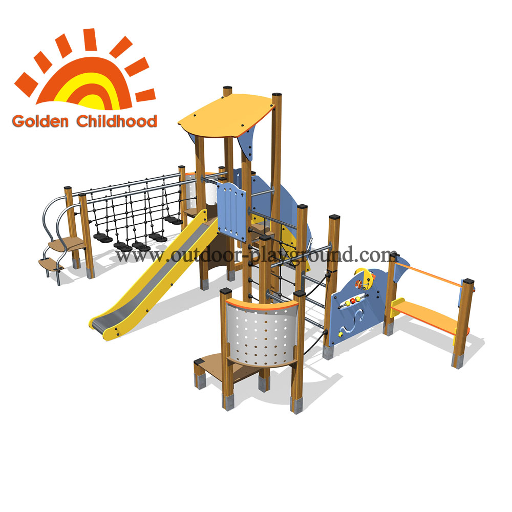 Yellow Slide Outdoor Playground Equipment For Sale