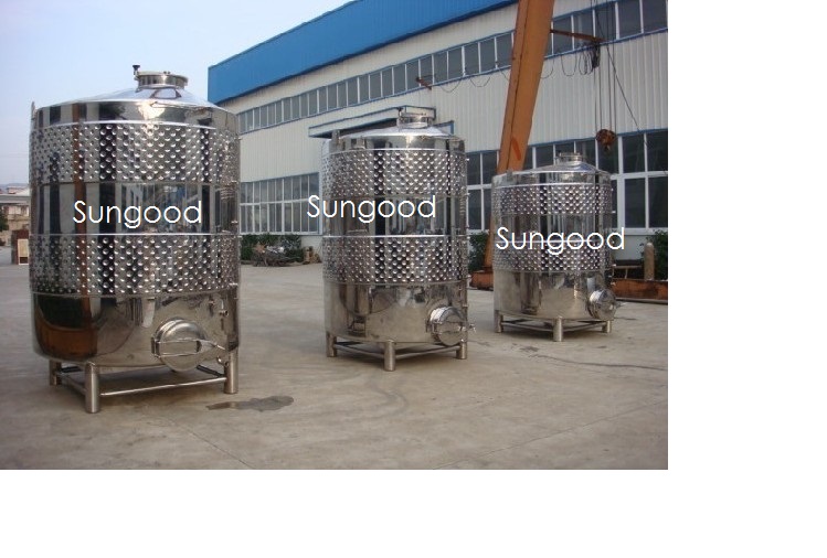 Tanque de fermentación de vino de acero inoxidable/chaqueta tanque de fermentación de vino