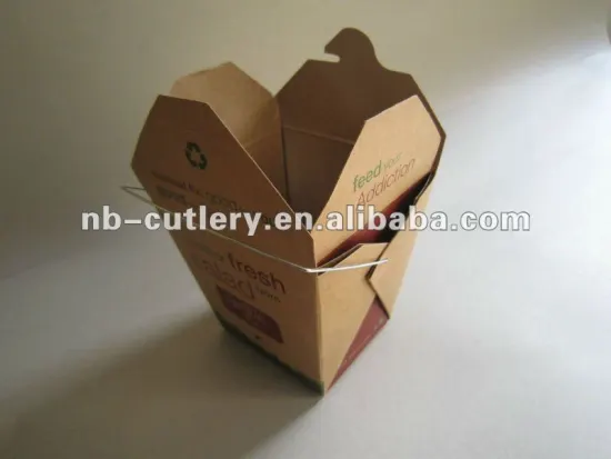 kraft noodle box with handle 26oz