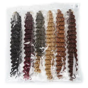 wholesale Deep Wave Crochet Hair Deep Wave Ombre Colored Crochet Ocean Wave Water Synthetic Braiding Hair