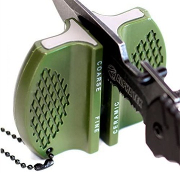 Tungsten Carbide Ceramic Rod Pocket Hunting Knife Sharpener for Camping and Outdoors