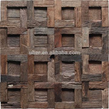 Decoration Ancient boat wood mosaic wall panels