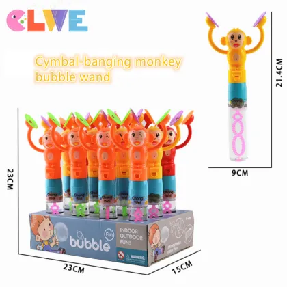 Wacky cymbal claping red monkey bubble wand