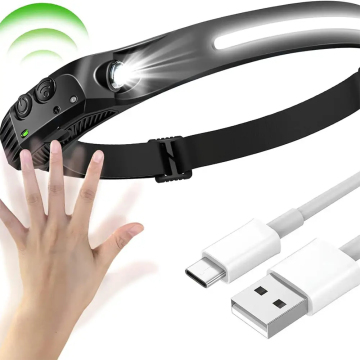 New Powerful Outdoor Rechargeable USB Type C Red LED Head Torch Lamp