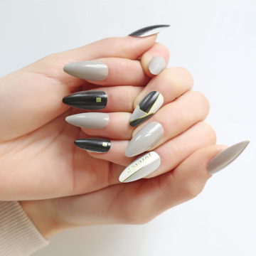 Wholesale Long Design False Nails With Glue Stickers
