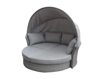 Modern Patio Rattan Outdoor Daybed with Canopy