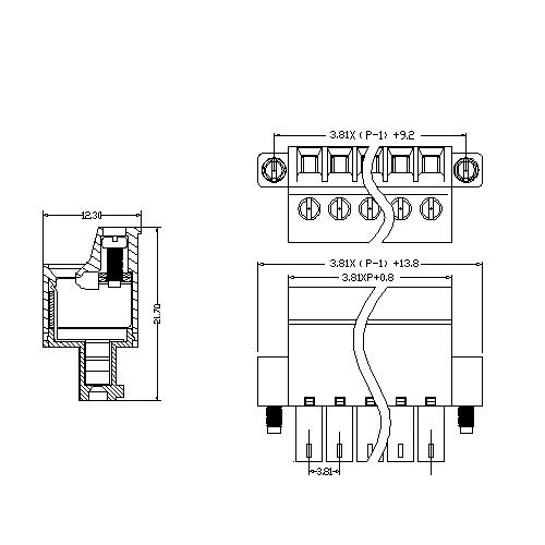 AT2500F-3.81XXXX-JS Plug-in Terminal Block WF Pitch3.81 